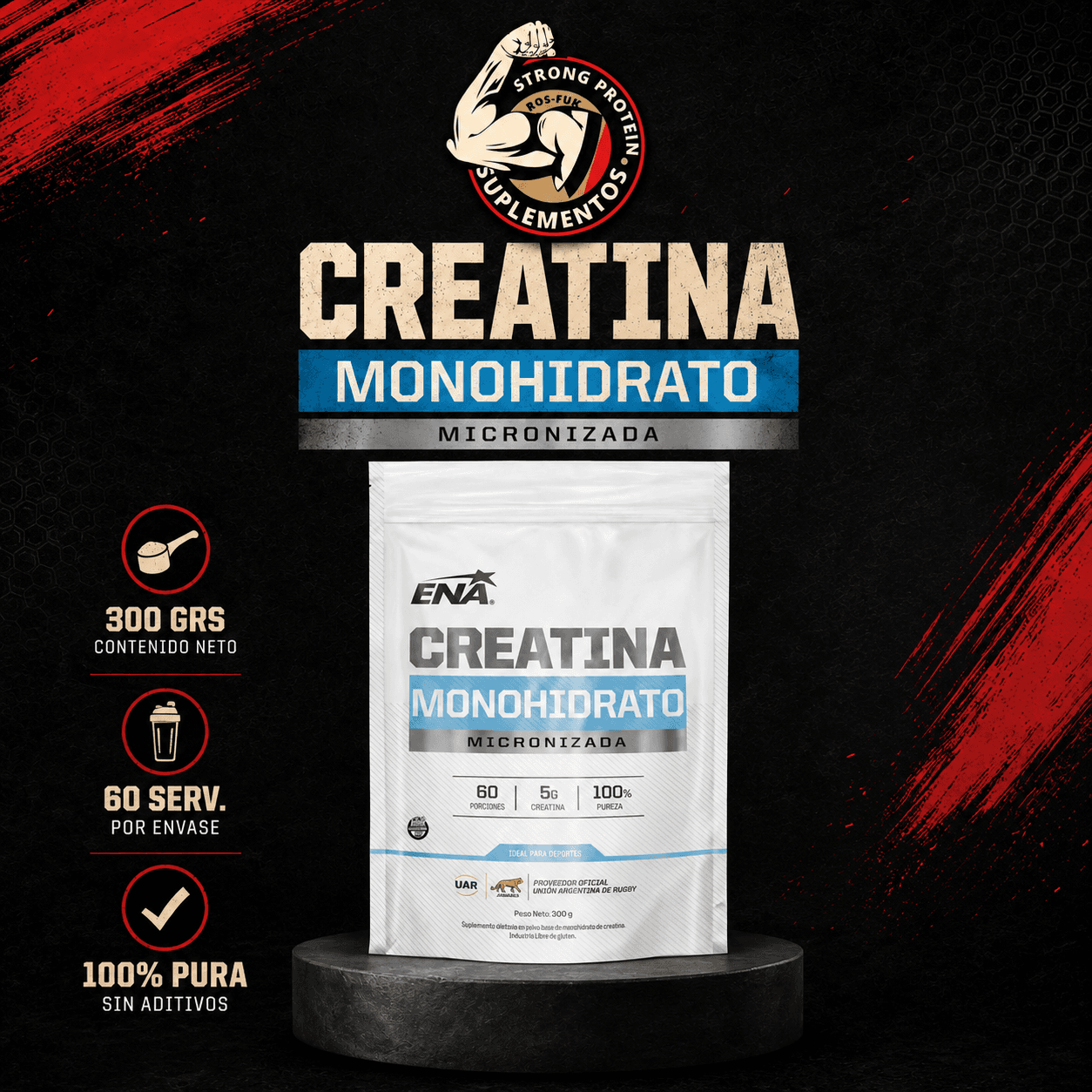 Creatina Monohidratada Ultramicronizada x300grs